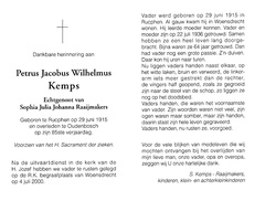 Petrus Jacobus Kemps Sophia Julia Johanna Raaijmakers