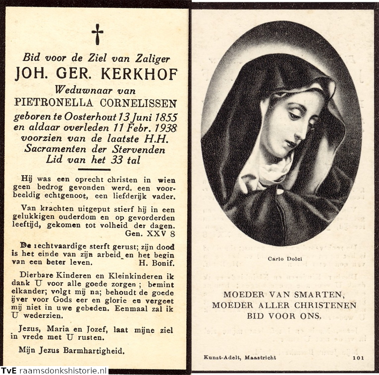Johannes Gerardus Kerkhof- Pietronella Cornelissen