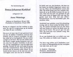 Petrus Johannes Kerkhof Anna Weterings