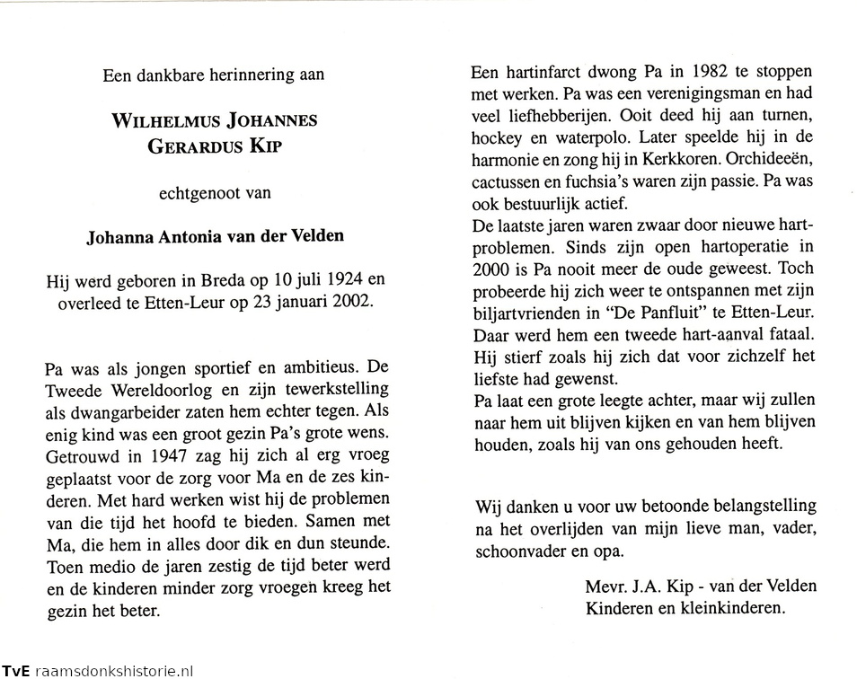 Wilhelmus Johannes Gerardus Kip Johanna Antonia van der Velden