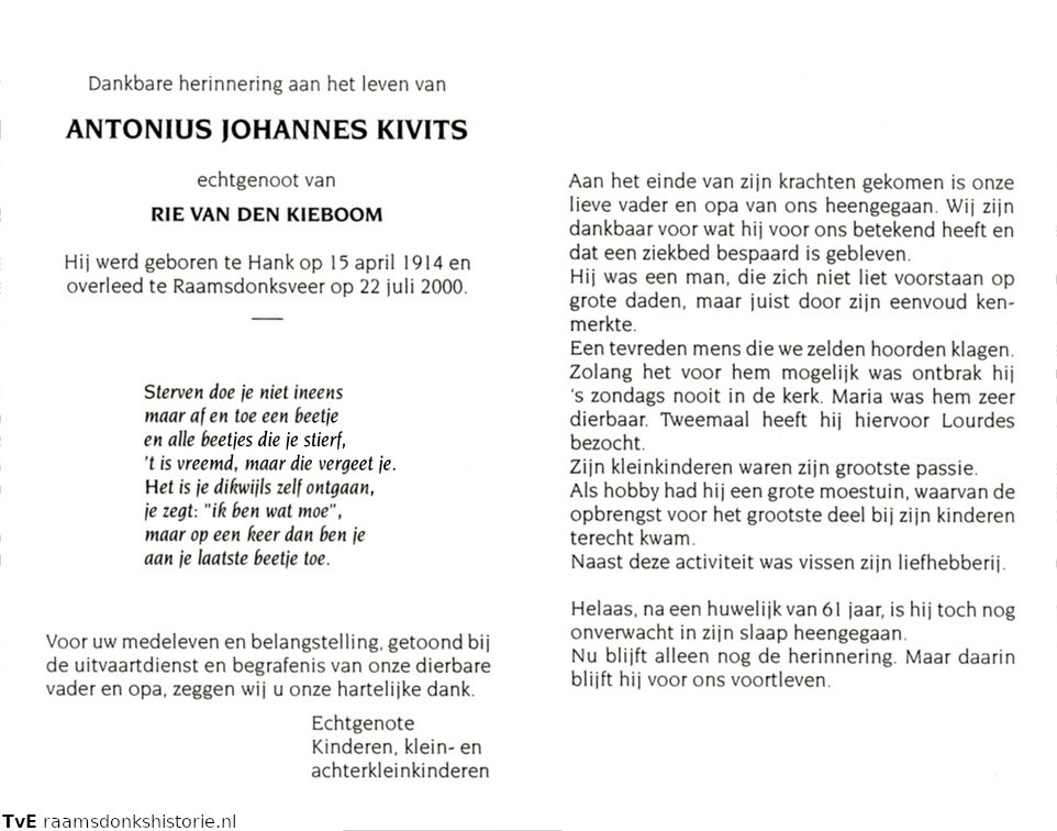 Antonius Johannes Kivits- Rie van den Kieboom