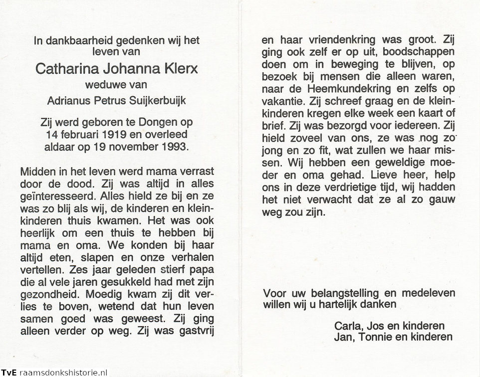 Catharina Johanna Klerx Adrianus Petrus Suijkerbuijk