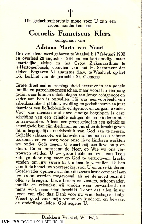 Cornelis Franciscus Klerx- Adriana Maria van Noort