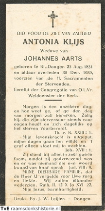 Antonia Klijs- Johannes Aarts