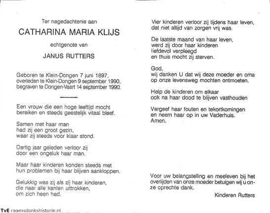 Catharina Maria Klijs- Janus Rutters