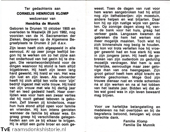 Cornelis Henricus Klomp Hendrika de Munnik