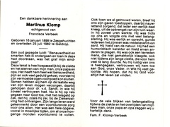 Martinus Klomp Francisca Verbeek