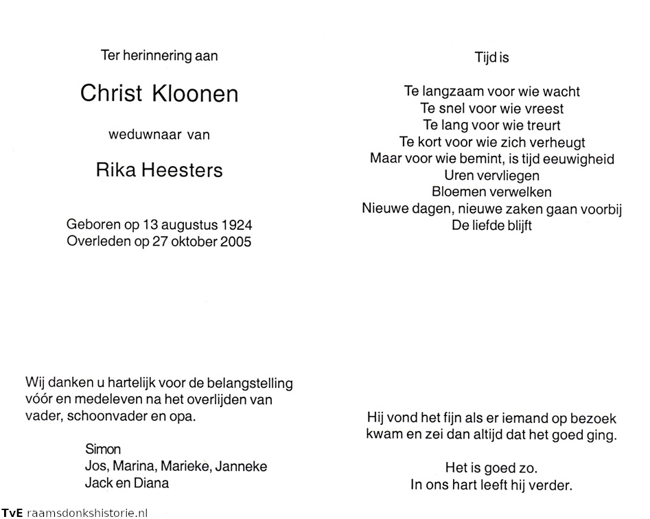 Christ Kloonen Rika Heesters