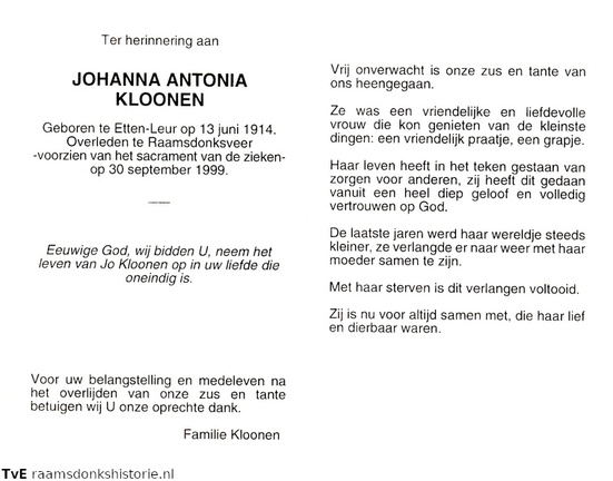 Johanna Antonia Kloonen