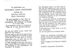 Catharina Maria Knipscheer- Adrianus Johannes Maria Hoevenaars