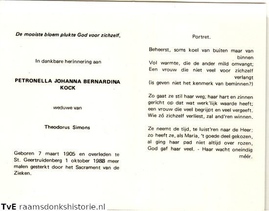 Petronella Johanna Bernardina Kock- Theodorus Simons