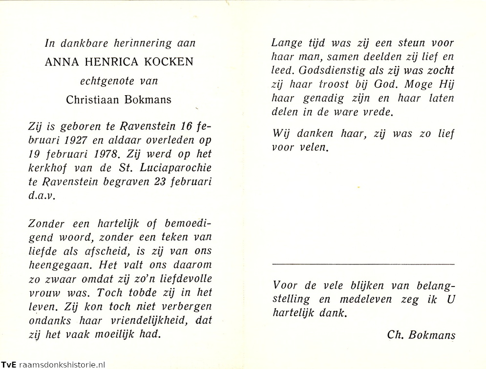 Anna Henrica Kocken- Christiaan Bokmans