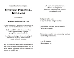Catharina Petronella Koenraads Cornelis Johannes van Gils