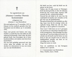 Johannes Cornelis Theresia Koetsenruijter- Johanna C. van Merrienboer