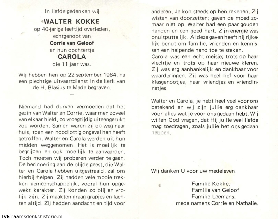 Walter Kokke- Corrie van Geloof