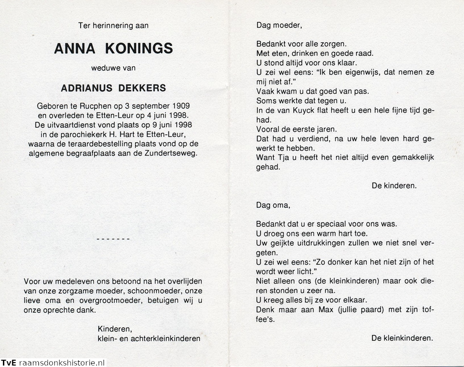 Anna Konings- Adrianus Dekkers