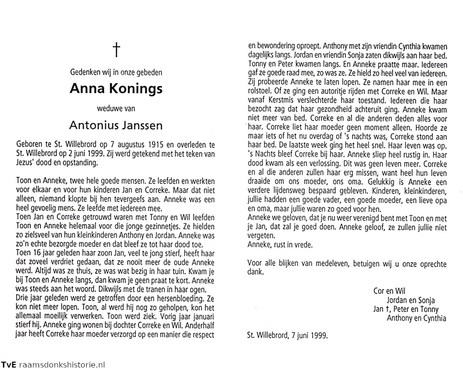 Anna Konings- Antonius Janssen