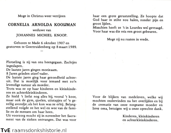 Cornelia Arnolda Kooijman- Johannes Michiel Knoop