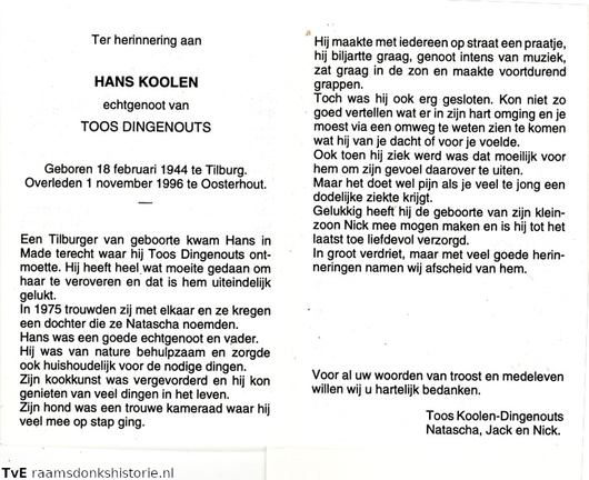 Hans Koolen- Toos Dingenouts