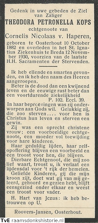 Theodora Petronella Kops- Cornelis Nicolaas van Haperen