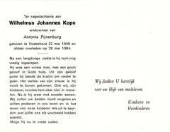 Wilhelmus Johannes Kops- Antonia Pijnenburg