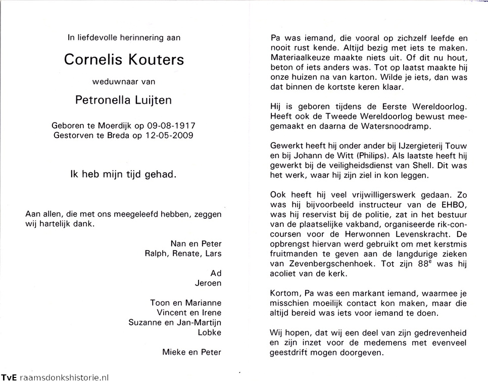 Cornelis Kouters- Petronella Luijten