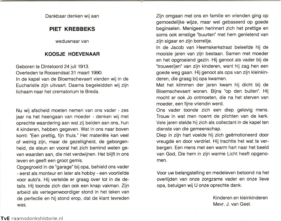 Piet Krebbeks- Koosje Hoevenaar