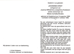 Johannes Krist- Joanna Wilhelmina Josephina Kolsteren- Maria Cornelia Broeke