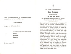 Leo Kroese- Zus van den Brûle