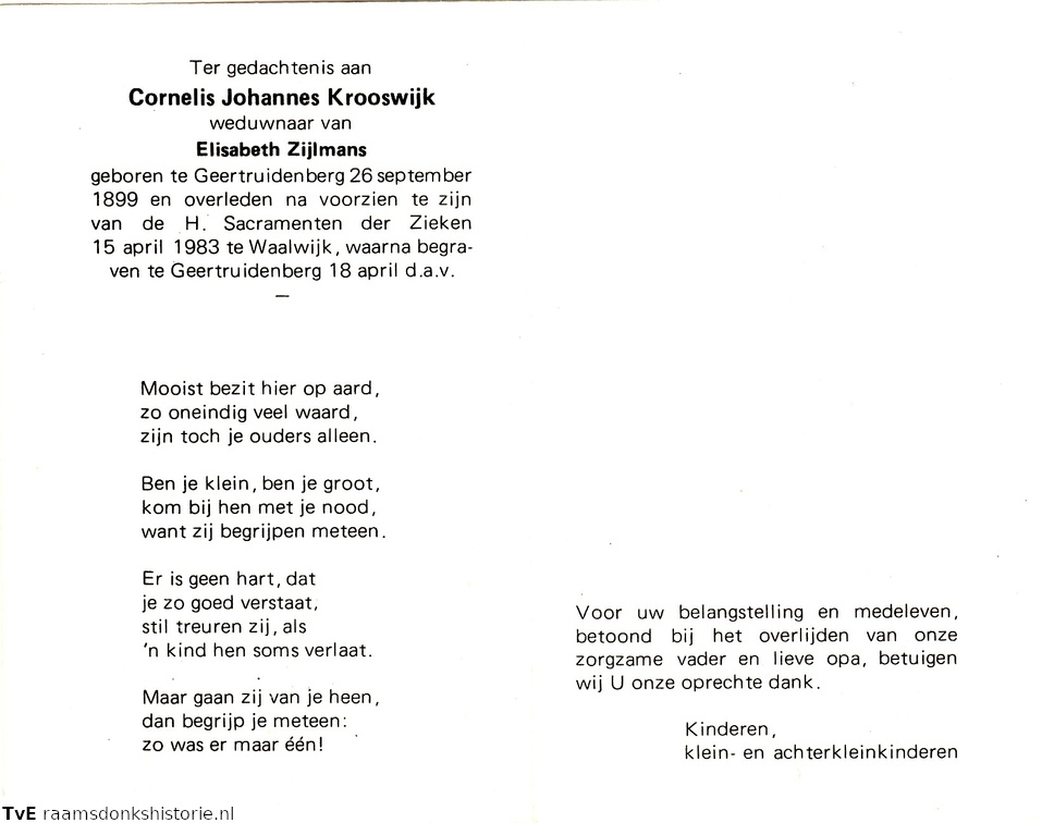 Cornelis Johannes Krooswijk- Elisabeth Zijlmans