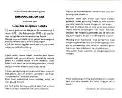 Johanna Krooswijk- Gerardus Josephus Gulickx