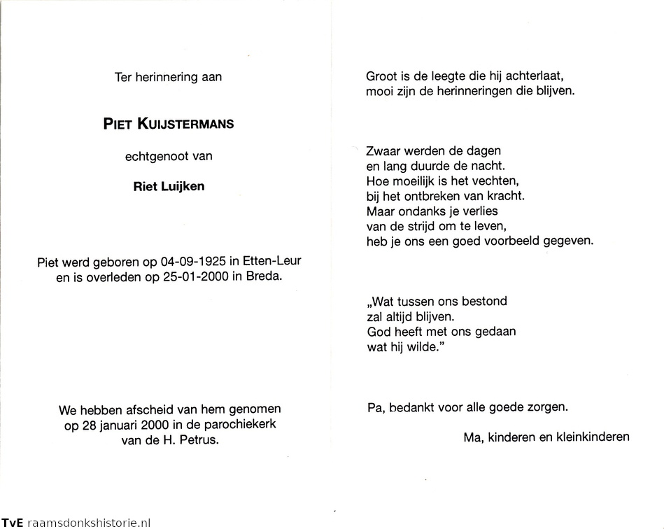 Piet Kuijstermans- Riet Luijken