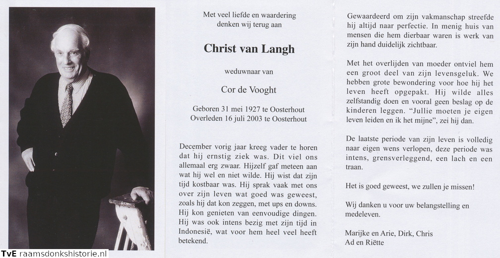Christ van Langh Cor de Vooght
