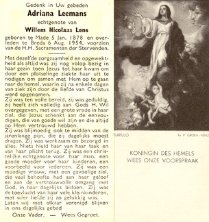 Adrana Leemans Willem Nicolaas Lens