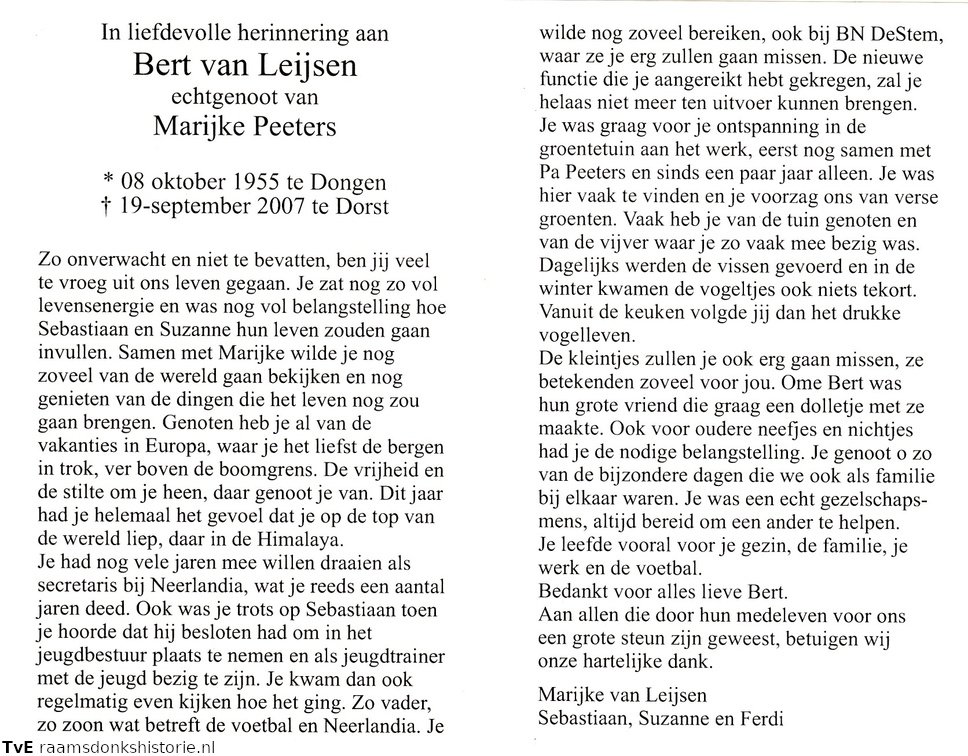 Bert van Leijsen Marijke Peeters