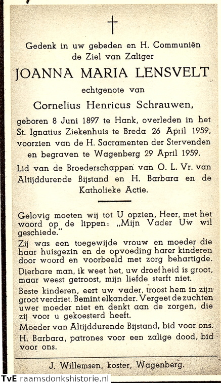 Joanna Maria Lensvelt Cornelis Henricus Schrauwen