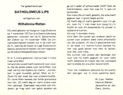 Bartholomeus Lips Wilhelmina Welten