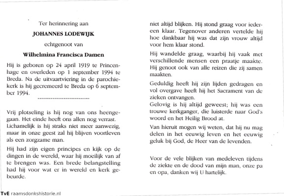 Johannes Lodewijk Wilhelmina Francisca Damen