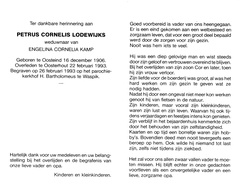 Petrus Cornelis Lodewijks Engelina Cornelia Kamp