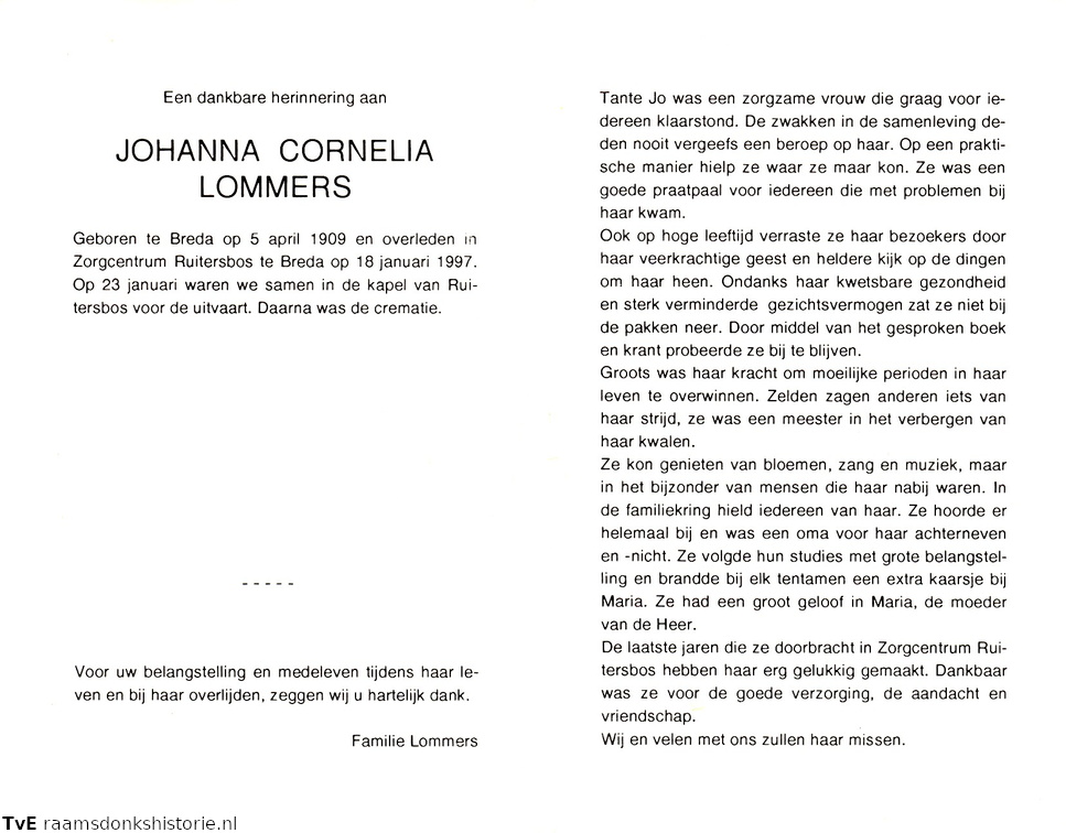 Johanna Cornelia Lommers