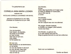 Cornelia Anna Maria Loonen Nicolaas Cornelis Johannes van Bavel