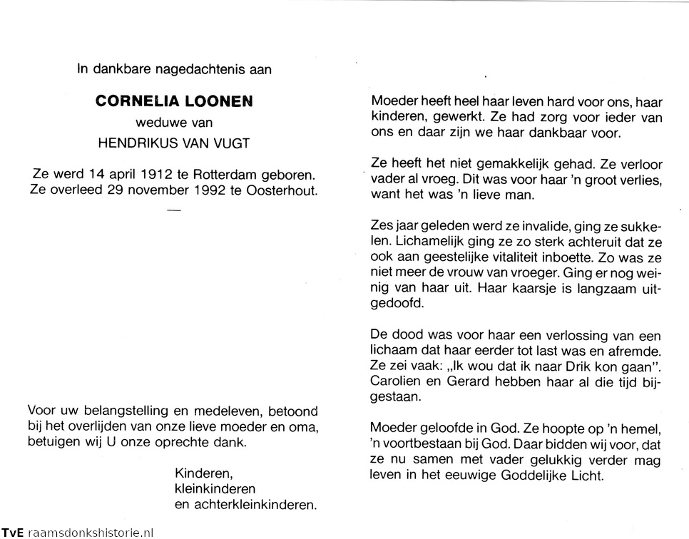 Cornelia Loonen Hendrikus van Vugt