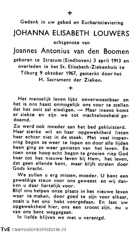 Johanna Elisabeth Louwers Joannes Antonius van den Boomen