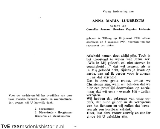 Anna Maria Luijbregts Cornelius Joannes Henricus Zegerius Liebregts