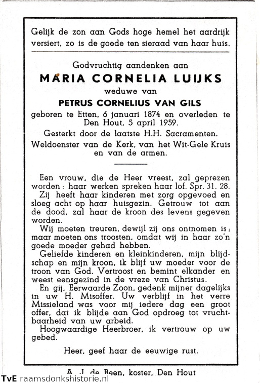 Maria Cornelia Luijks Petrus Cornelis van Gils