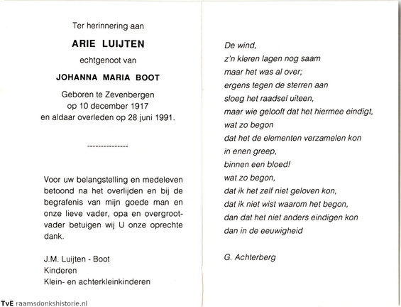 Arie Luijten Johanna Maria Boot