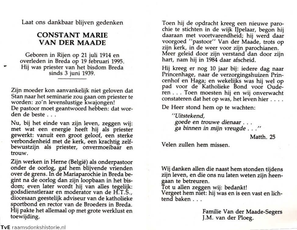 Constant Marie van der Maade priester