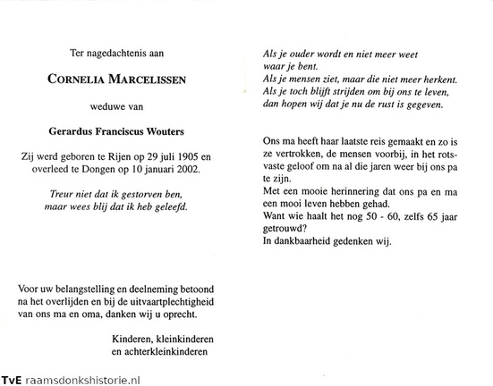 Cornelia Marcelissen Gerardus Franciscus Wouters