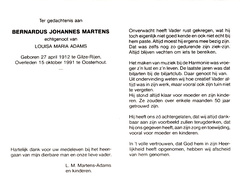 Bernardus Johannes Martens Louisa Maria Adams