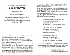 Harry Maton Roos Kockx
